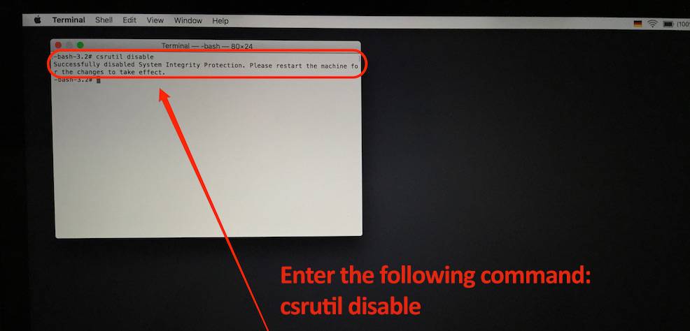 osx ednable csrutil after openzfs install